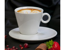 Cappuccino šálka + podšálka, 220 ml, biela, "CoffeeTime"