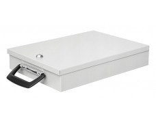 Odkladacia kovová krabica na dokumenty,  A4, 36,5x26x6,7 cm, WEDO svetlosivá