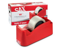 Dispenzor na baliacu pásku, stolový, s baliacou páskou, SAX "729", červený