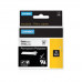 Páska do štítkovača, odolný polyester, 6mm x 5,5 m,  DYMO, "Rhino",  biela-čierna