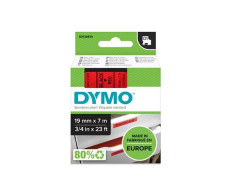 Páska do štítkovača, 19 mm x 7 m, DYMO "D1", červená-čierna