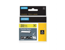 Páska do štítkovača, flexibilná ID, 19 mm x 3,5 m, DYMO "Rhino", žltá-čierna