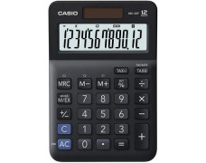 Kalkulačka, stolová, 12 miestny displej, CASIO "MS-20 F", čierna
