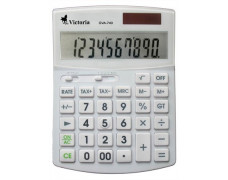 Stolová kalkulačka, ekologická, 10 miestny displej, VICTORIA "GVA-740", biela