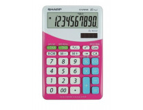 Kalkulačka, stolová, 10 číslic, SHARP "EL-M332", pink