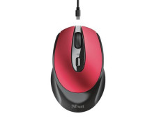 Myš, bezdrôtová, optická, dobíjateľná, USB, TRUST "Zaya", červená