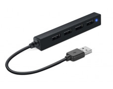 USB HUB, 4 porty, USB 2.0, SPEEDLINK "Snappy Slim" čierna