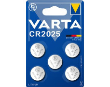 Gombíková batéria, CR2025, 5 ks, VARTA