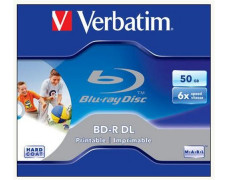 BD-R Blu-Ray disk, dvojvrstvový, potlačiteľný, 50GB, 6x, 1 ks, klasický obal, VERBATIM