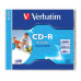CD-R disk, potlačiteľný, matný, ID, AZO, 700MB, 52x, 1 ks, klasický obal, VERBATIM