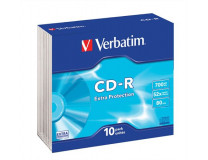 CD-R disk, 700 MB, 52x, 10 ks, tenký obal, VERBATIM "DataLife"