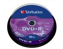 DVD+R disk, AZO, 4,7GB, 16x, 10 ks, cake box, VERBATIM