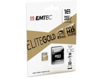 Pamäťová karta, microSDHC, 16GB, UHS-I/U1, 85/20 MB/s, adaptér, EMTEC "Elite Gold"