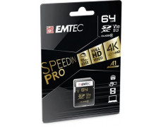 Pamäťová karta, SDXC, 64GB, UHS-I/U3/V30, 95/85 MB/s, EMTEC "SpeedIN"