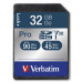 Pamäťová karta, SDHC, 32 GB, CL10/U3, 90/45MB/sec, VERBATIM "PRO"