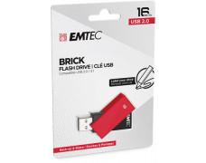 USB kľúč, 16GB, USB 2.0, EMTEC "C350 Brick", červená