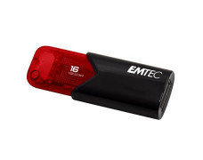 USB kľúč, 16GB, USB 3.2, EMTEC "B110 Click Easy", čierna-červená