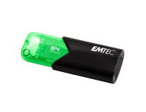 USB kľúč, 64GB, USB 3.2, EMTEC "B110 Click Easy", čierna-zelená