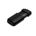 USB kľúč, 128GB, USB 2.0, 10/4MB/sec, VERBATIM "PinStripe", čierny