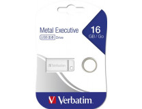 USB kľúč, 16GB, USB 2.0,  VERBATIM "Executive Metal", strieborná