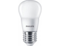 LED žiarovka, E27, malá guľa, P45, 5W, 470lm, 2700K, PHILIPS "CorePro"