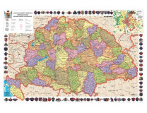 Podložka na stôl, obojstranná,"Szent Korona országai/Történeti emlékek - Historická mapa Maďarska/Pamiatky "výrobok v MJ