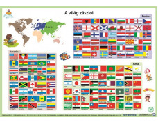 Podložka na stôl, obojstranná, A3, STIEFEL "Világ zászlói - Vlajky sveta" - výrobok v MJ