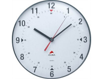 Nástenné hodiny, 25 cm, ALBA "Classic", priehľadné sivé