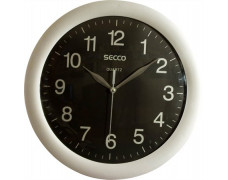 Nástenné hodiny, 30 cm, SECCO "Sweep Second", strieborné/čierne