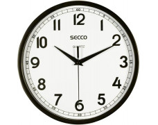 Nástenné hodiny, 24,5 cm,  SECCO, čierna