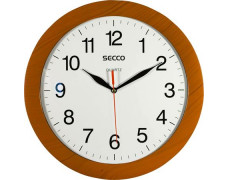 Nástenné hodiny, 30 cm, SECCO, rám s efektom dreva
