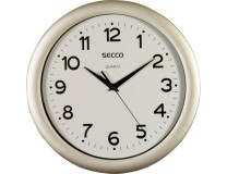 Nástenné hodiny, 28,5 cm, SECCO "Sweep Second", strieborný rám