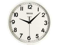 Nástenné hodiny, 24,5 cm, SECCO, lesklý biely rám