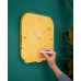 Nástenné hodiny, sklenené, štvorcové, 30x30 cm, LEITZ "Cosy", teplá žltá