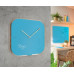 Nástenné hodiny, sklenené, štvorcové, 30x30 cm, LEITZ "Cosy", pokojná modrá