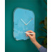 Nástenné hodiny, sklenené, štvorcové, 30x30 cm, LEITZ "Cosy", pokojná modrá
