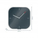 Nástenné hodiny, sklenené, štvorcové, 30x30 cm, LEITZ "Cosy", zamatová sivá