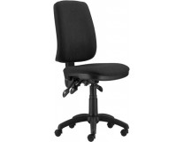 Kancelárska stolička, čalúnená, čierny podstavec, "1640 ASYN", čierna