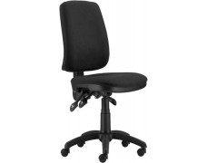 Kancelárska stolička, čalúnená, čierny podstavec, "1640 ASYN", čierna