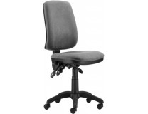 Kancelárska stolička, čalúnená, čierny podstavec, "1640 ASYN", sivá
