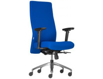 Kancelárska stolička, kovový podstavec, vysoké operadlo, nastaviteľná hĺbka sedu, "BOSTON", modrá