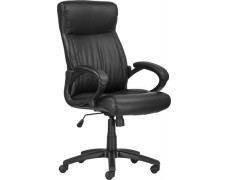 Manažérska stolička, koženka, čierny podstavec, "BALTIMORE", čierna
