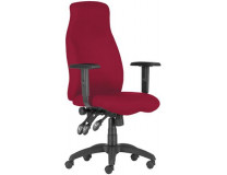 Manažérska stolička, čalúnená, čierny podstavec, vysoká chrbtová opierka, "HUFO", bordová