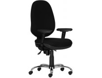 Manažérska stolička, látkový poťah, chrómový podstavec, "Estela XXL AR08", čierna