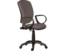 Kancelárska stolička, čalúnená, čierny podstavec, "Nuvola", čierna-sivá, s kolieskami na parkety