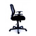 Kancelárska stolička, s opierkami , čalúnená, sieťové operadlo, čierny podstavec, MaYAH "Fun"