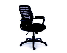 Kancelárska stolička, s opierkami, čalúnená, operadlo: sieťovina, čierny podstavec, MaYAH "Smart"