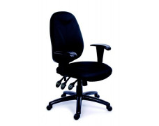 Kancelárska stolička, s nastaviteľnými opierkami, exkluzívne čierne čalúnenie, čierny podstavec, MaYAH "Energetic"