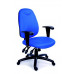 Kancelárska stolička, s opierkami, exkluzívne čalúnenie, čierny podstavec, MaYAH "Energetic", modrá