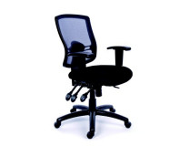 Kancelárska stolička, opierky, čalúnená, chrómový podstavec, MaYAH "Creative", čierna
